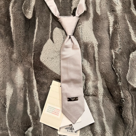 Silver Armani Junior Tie. Size small. NWT. - Picture 1 of 3